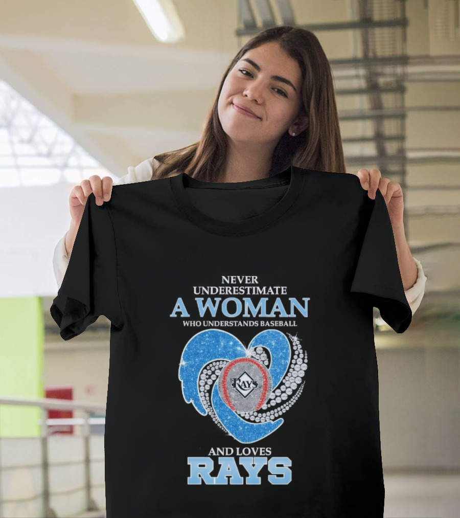 Underestimate A Woman Who Loves Rays T-Shirt