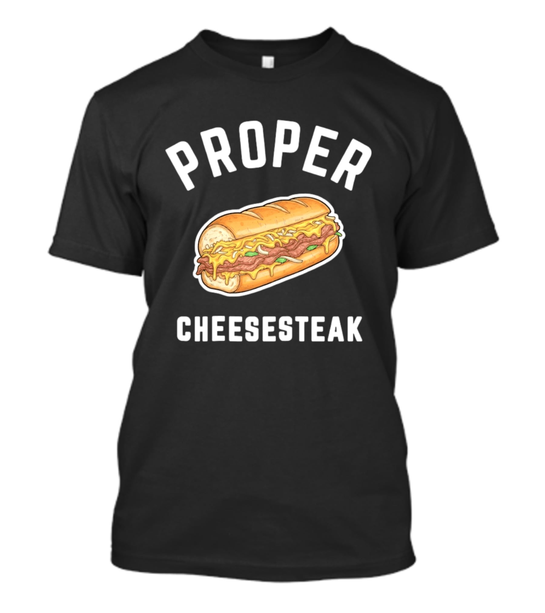 Proper Cheesesteak Sandwich Illustration With Cheese And Onions T-Shirt