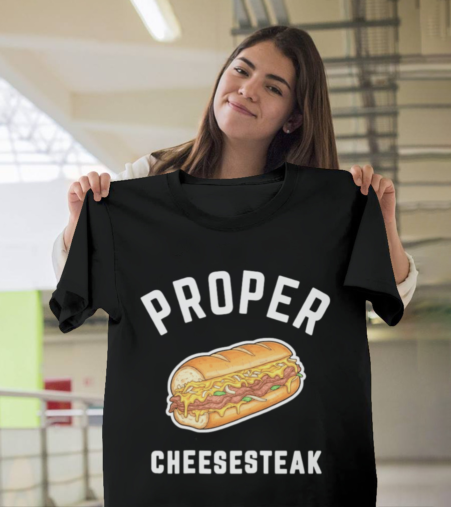 Proper Cheesesteak Sandwich Illustration With Cheese And Onions T-Shirt