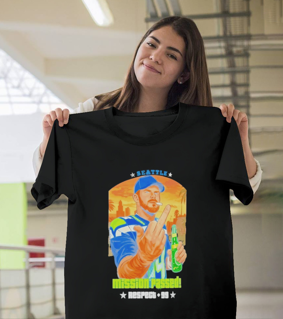Mission Passed Sam Darnold Seattle Middle Finger Seahawks T-Shirt