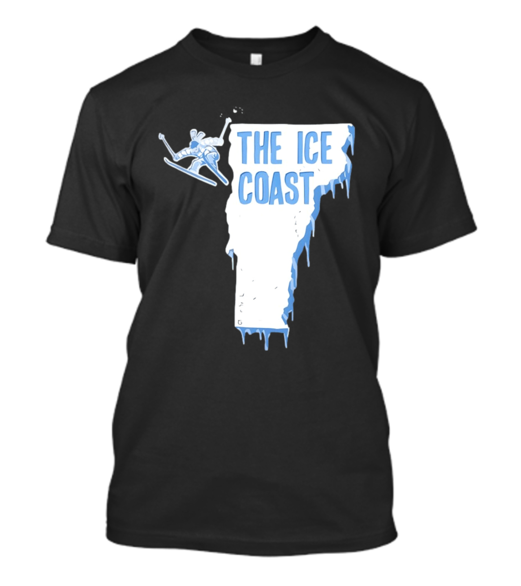 Vermont The Ice Coast Skiing Adventure Map T-Shirt