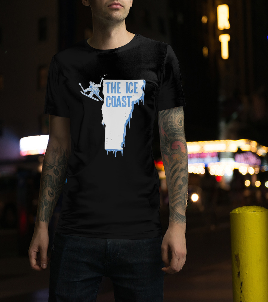 Vermont The Ice Coast Skiing Adventure Map T-Shirt