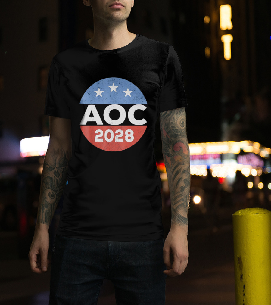 AOC 2028 Campaign Stars Political Election T-Shirt