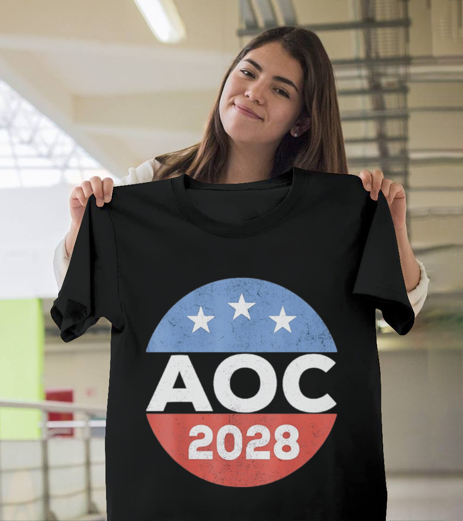 AOC 2028 Campaign Stars Political Election T-Shirt