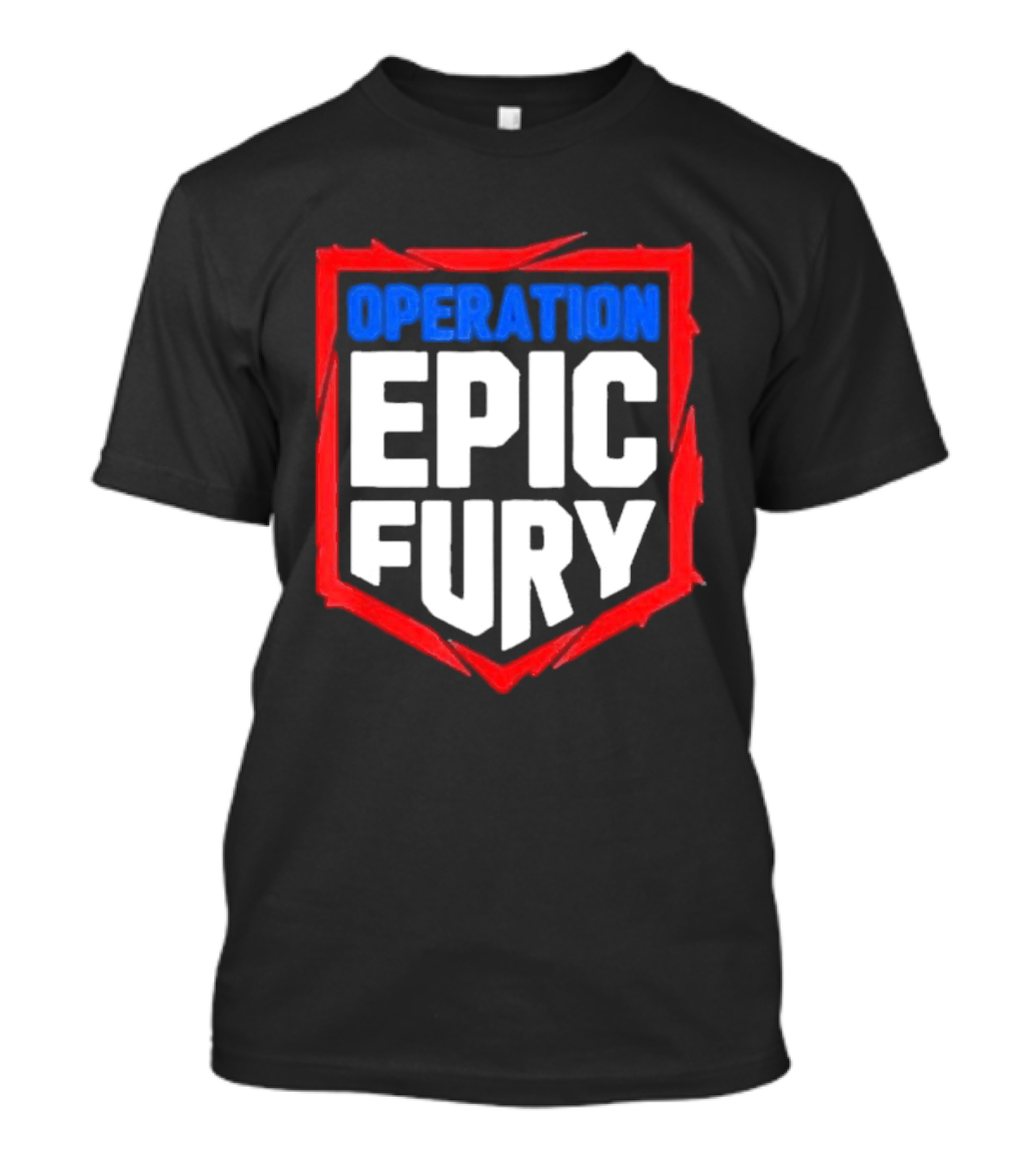 Operation Epic Fury Bold Patriotic Text Shield T-Shirt