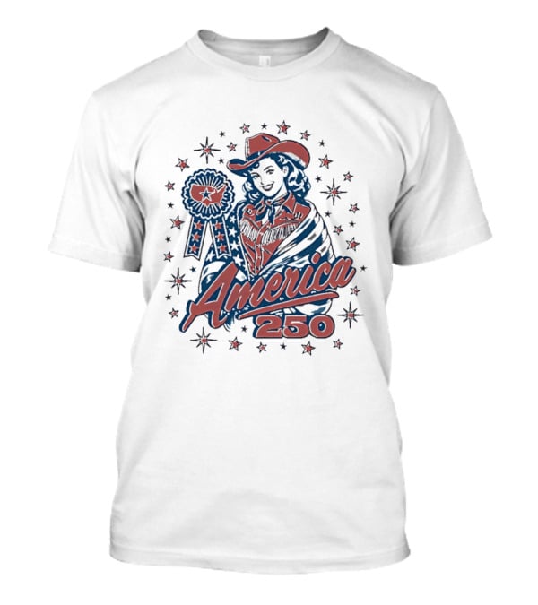 America 250 Western Cowgirl Stars T-Shirt