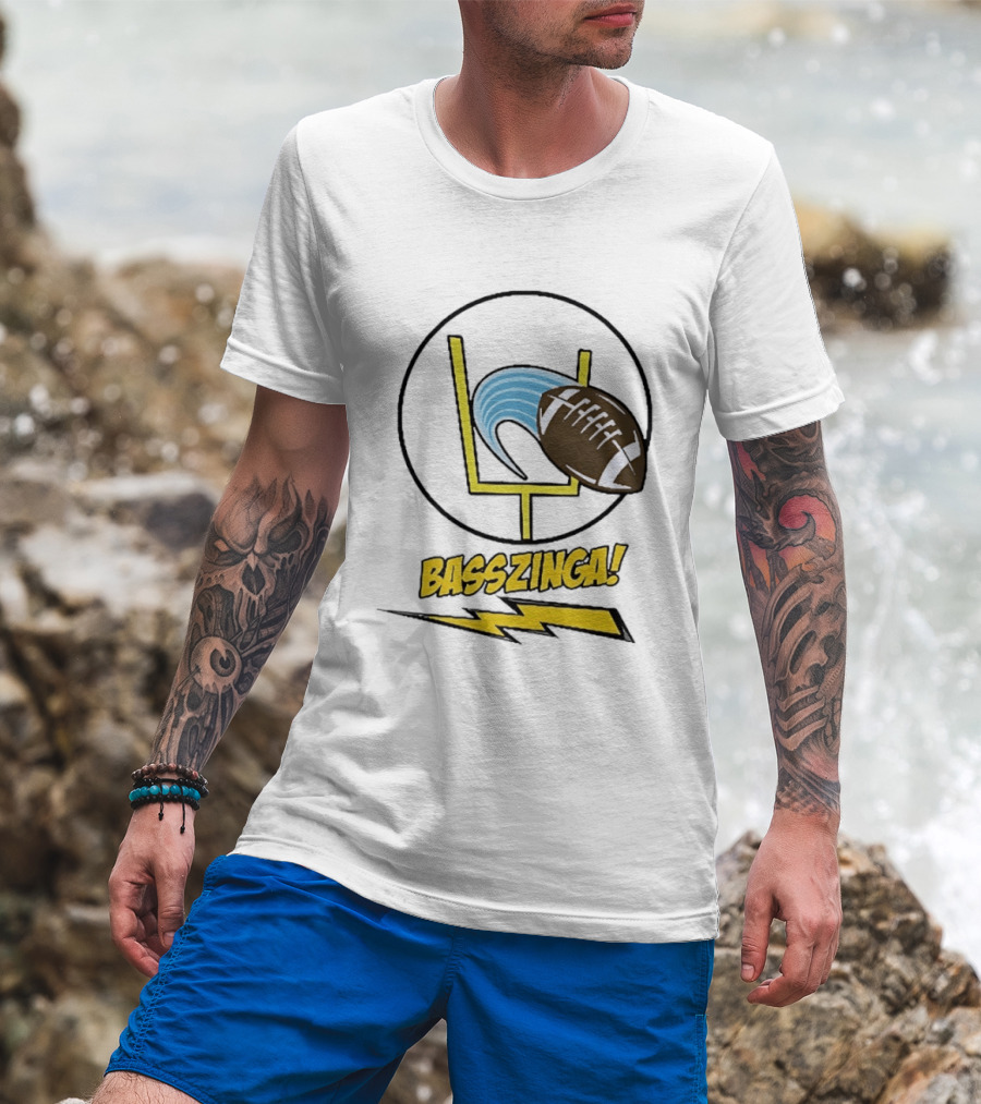 Basszinga Football Wave Goalpost Lightning T-Shirt