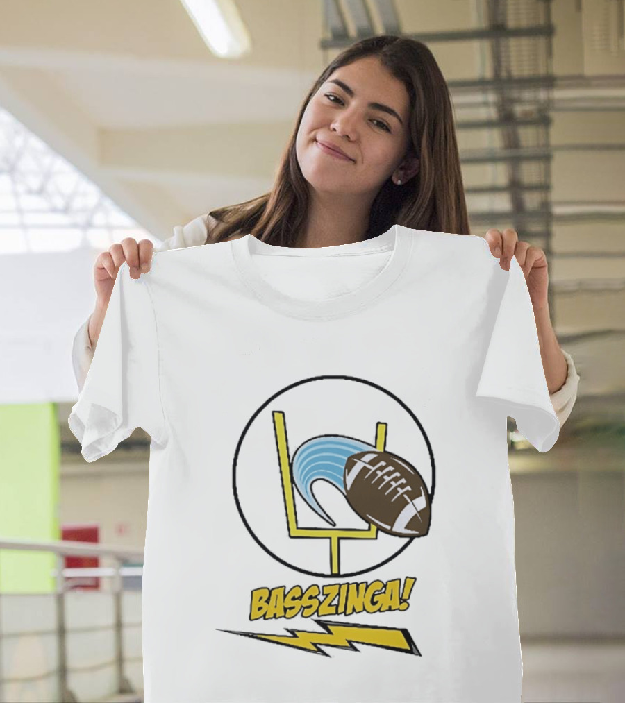 Basszinga Football Wave Goalpost Lightning T-Shirt