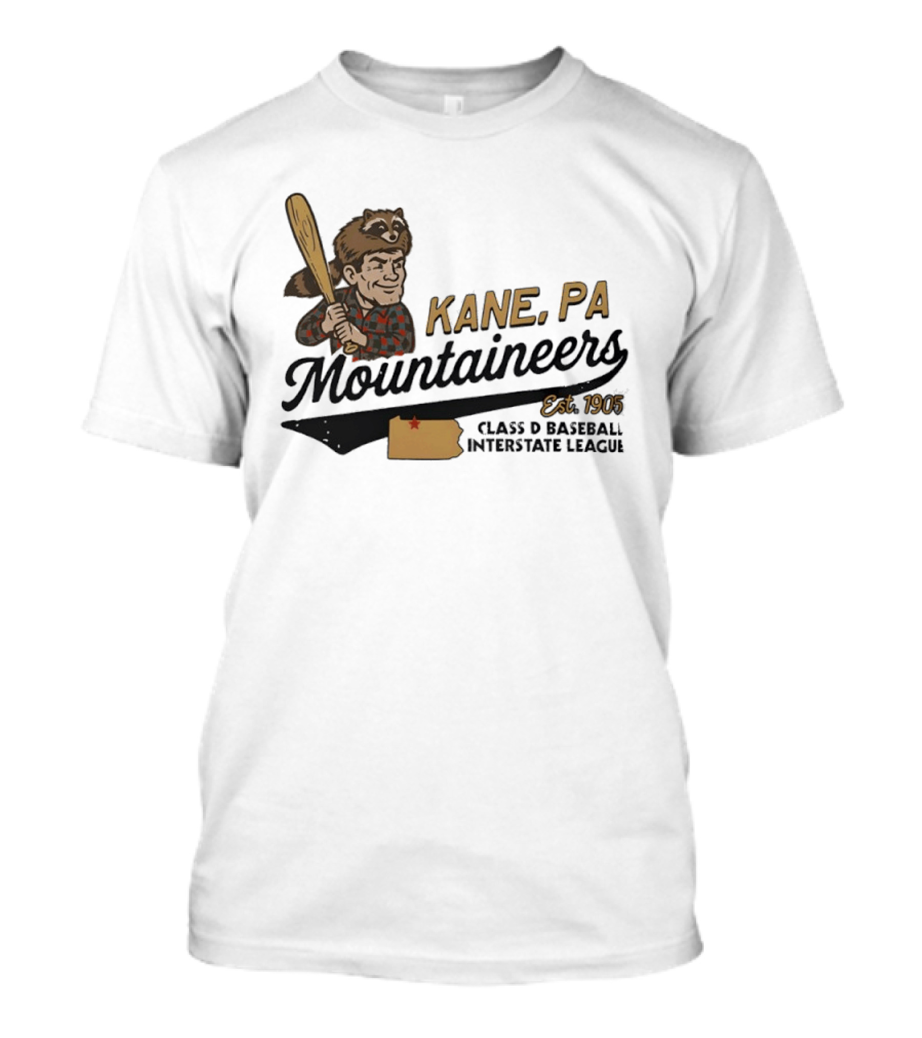 Kane Mountaineers Kane PA Est 1905 Class D Baseball Interstate League T-Shirt