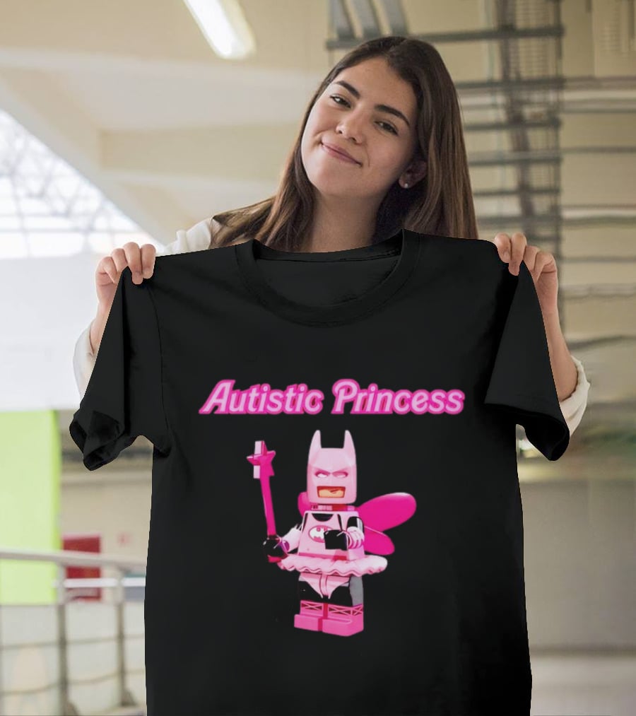 Autistic Princess Pink Batman Figurine With Fairy Wings And Wand T-Shirt