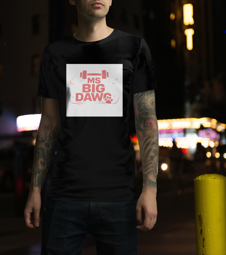 MS Big Dawg Weightlifting Paw Print Fitness T-Shirt
