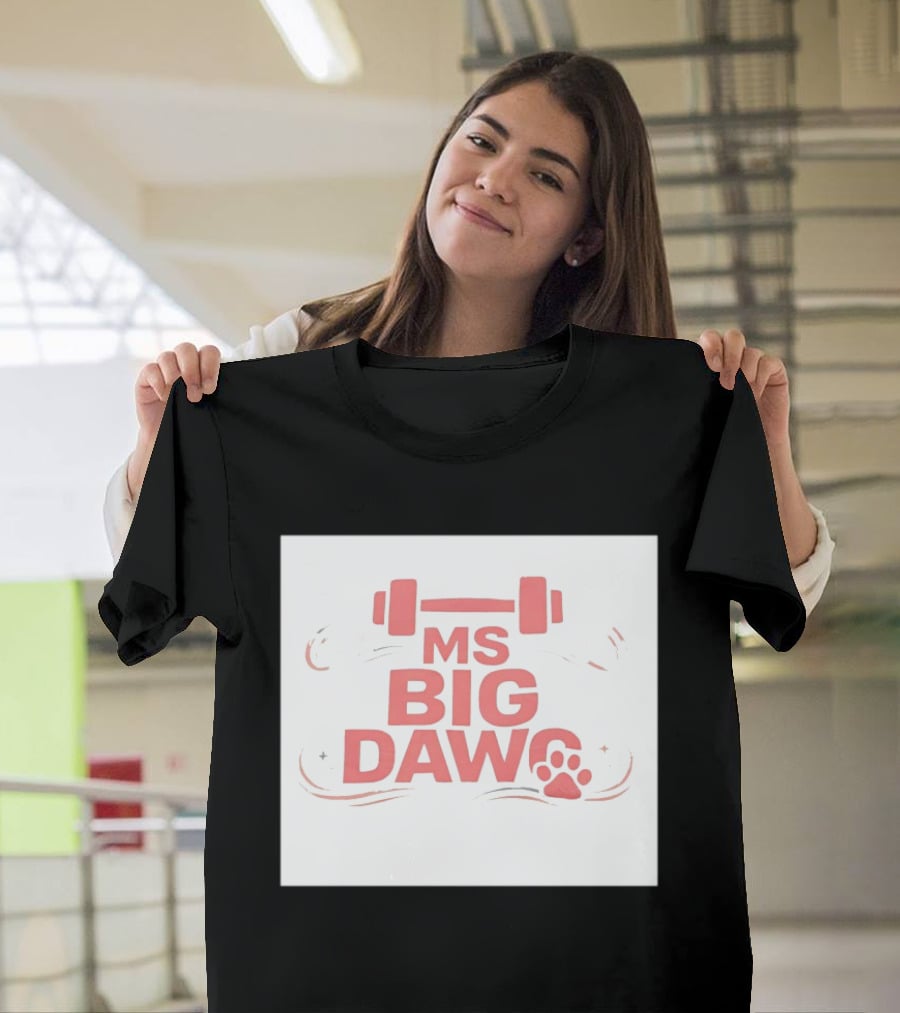 MS Big Dawg Weightlifting Paw Print Fitness T-Shirt