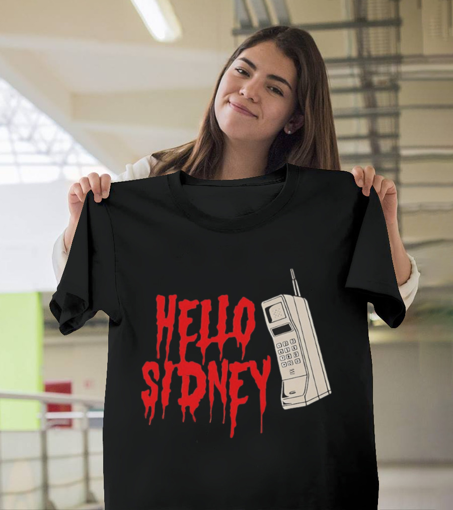 Hello Sidney Scream Movie Vintage Phone Dripping Blood T-Shirt
