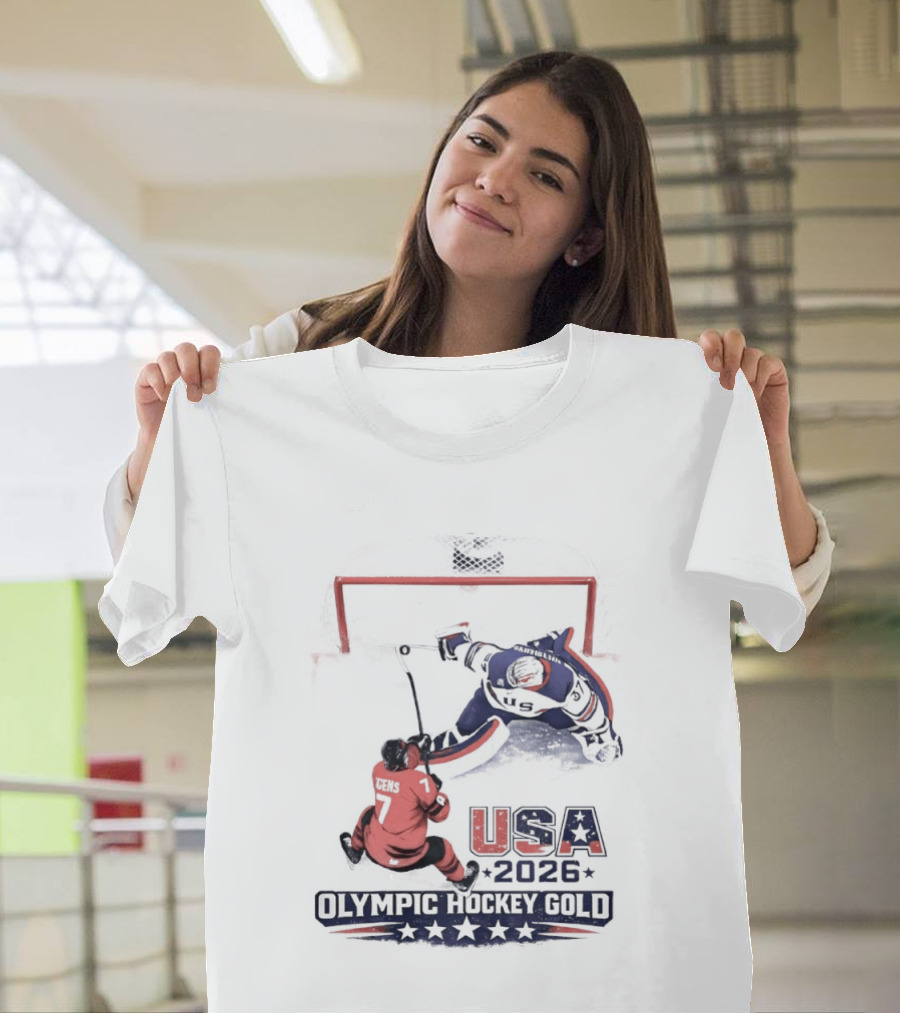 USA 2026 Olympic Hockey Gold Jack Hughes T-Shirt