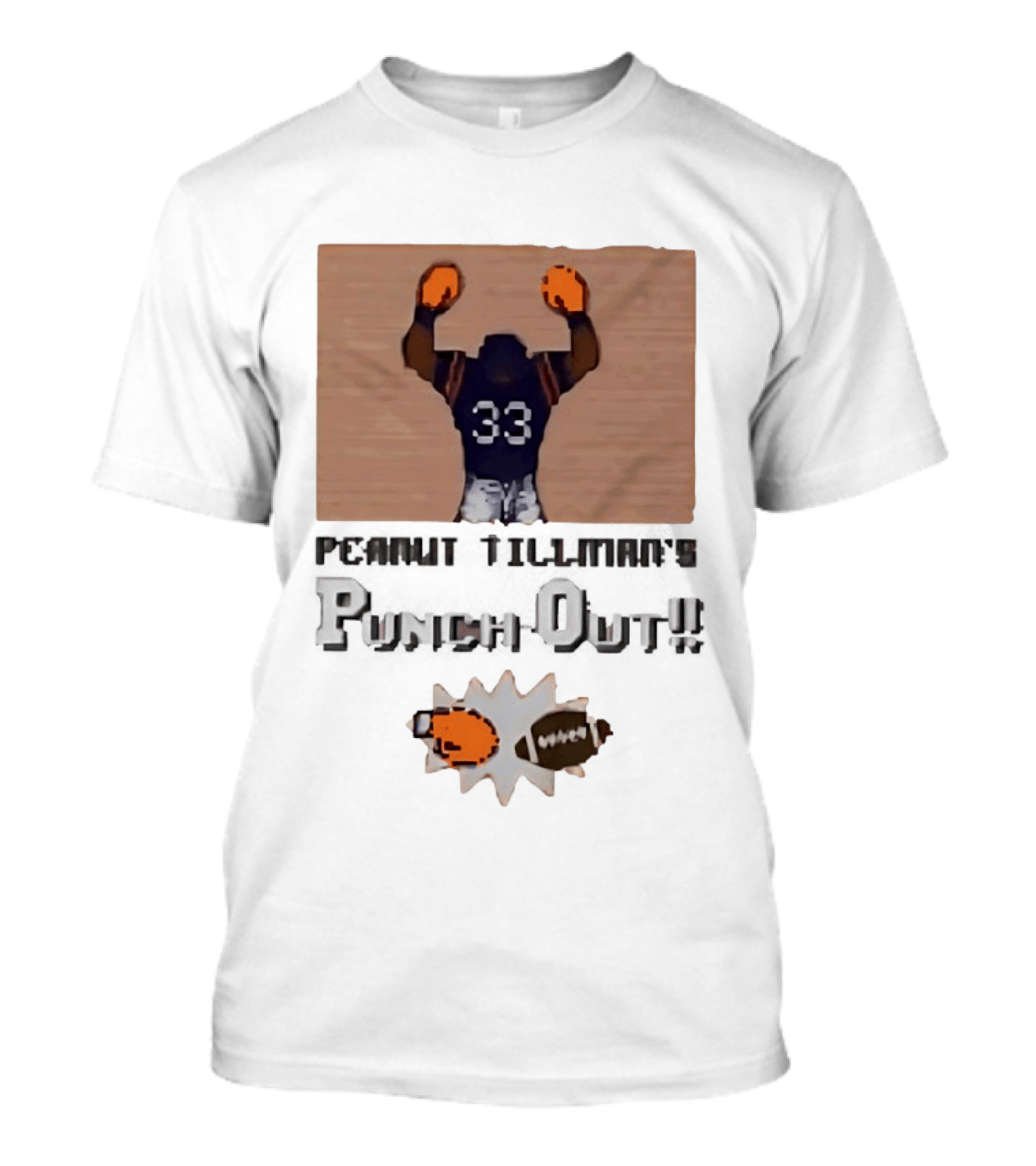 Peanut Tillman Punch Out 33 Chicago Bears Football T-Shirt
