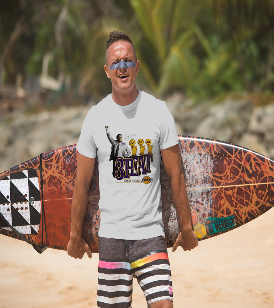 Los Angeles Lakers 3 Peat Team Of The 80s Pat Riley Champions 87 88 89 T-Shirt