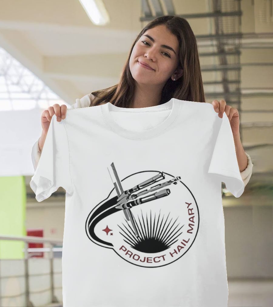 Project Hail Mary Space Mission Emblem Starburst Planetary Pathways T-Shirt