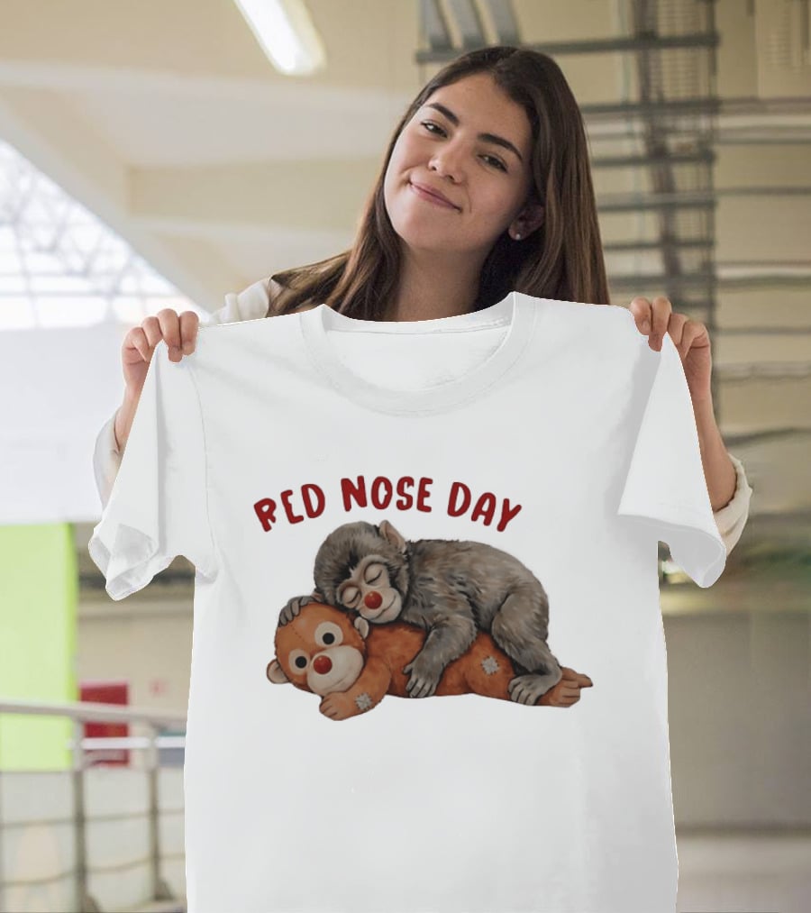 Red Nose Day Punch Monkey And Toy T-Shirt