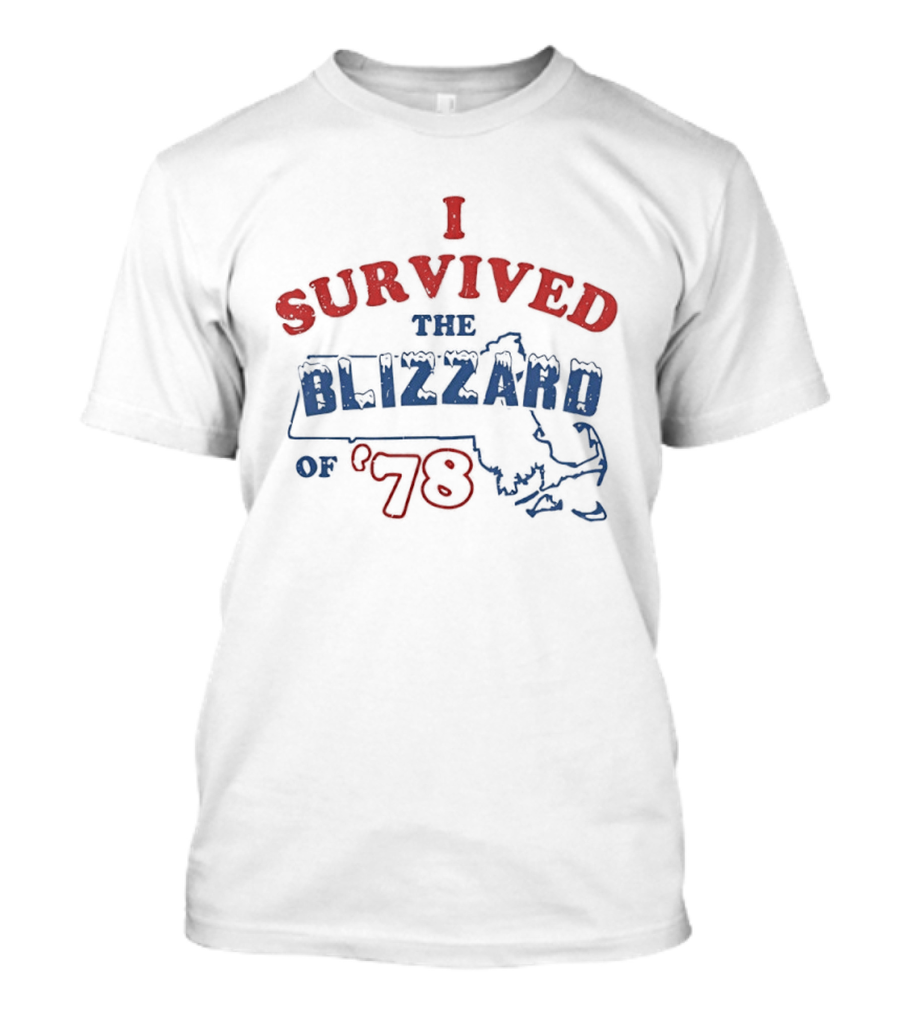 I Survived The Blizzard Of '78 Massachusetts Map T-Shirt