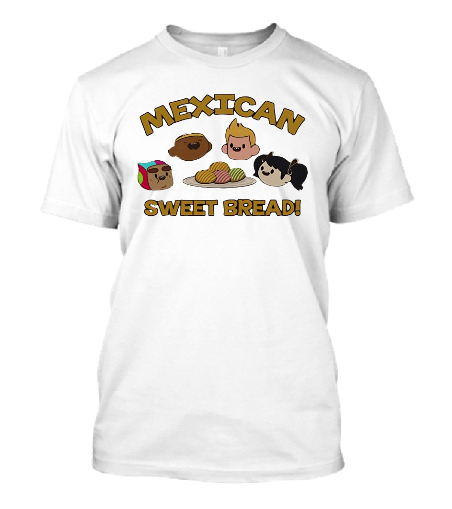 Mexican Sweet Bread Characters And Conchas Plate T-Shirt