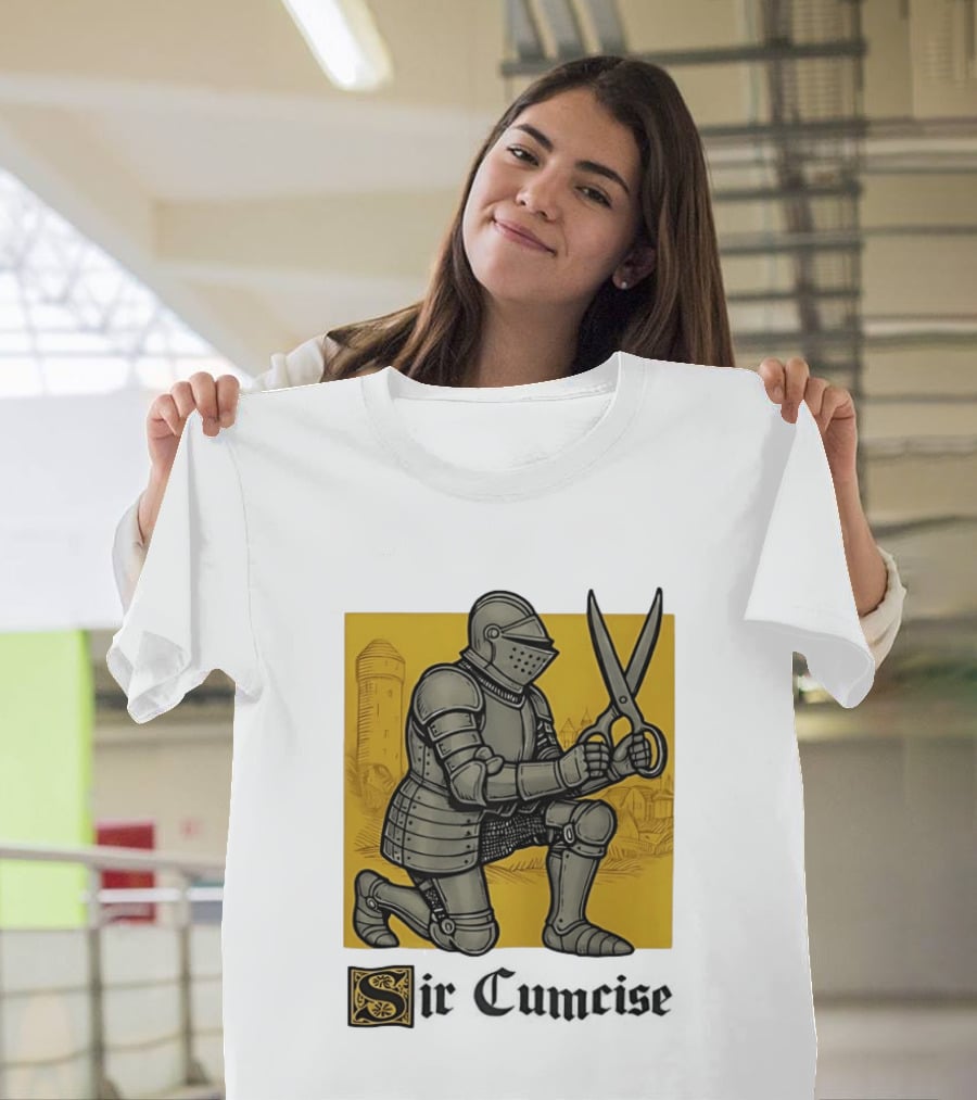Sir Cumcise Knight Armor With Scissors Medieval T-Shirt