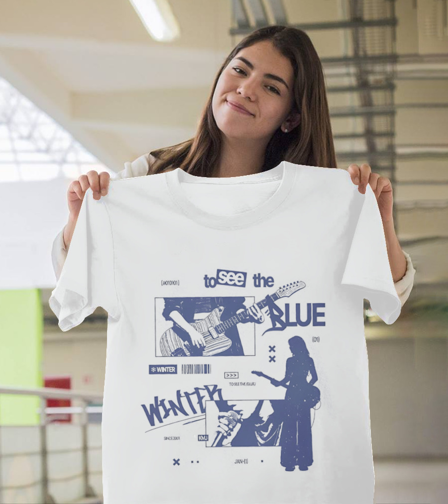 To See The Blue Winter Music Band Guitar T-Shirt