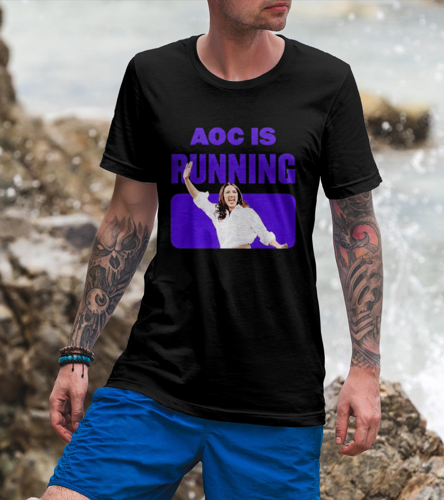 AOC Is Running For President 2028 Bold Campaign Enthusiasm T-Shirt