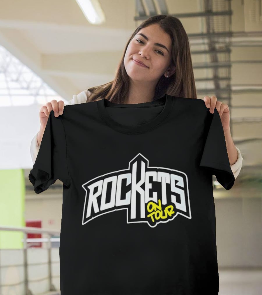 Rockets On Tour Bold Retro Style Text Casual Cotton Wear T-Shirt
