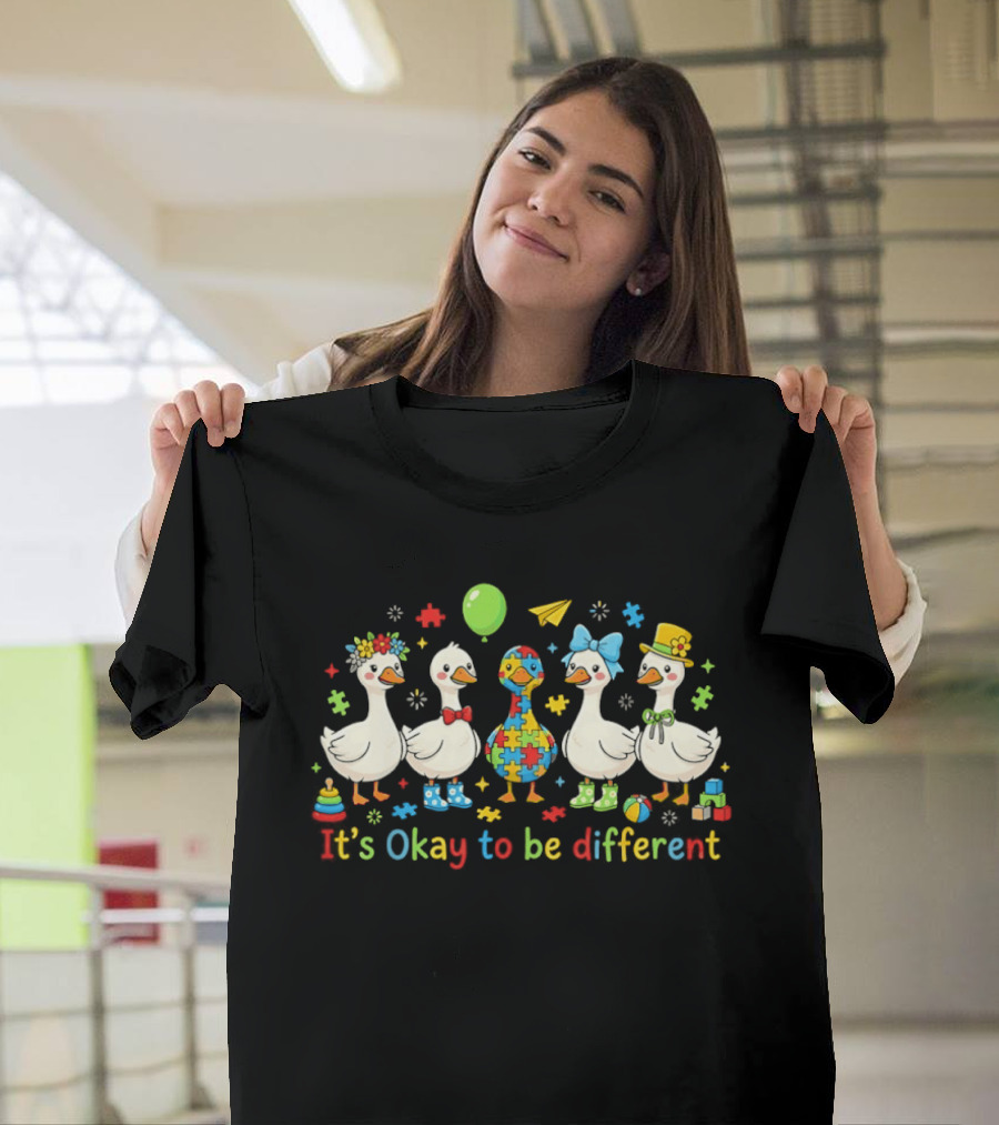 It's Okay To Be Different Goose Puzzle Fun T-Shirt