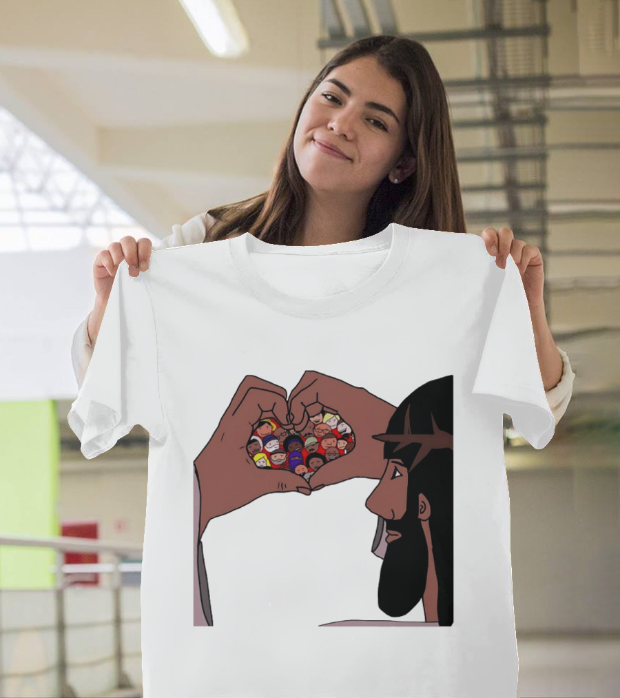 Jesus Love Includes Everyone Heart Hands Diversity Faces T-Shirt
