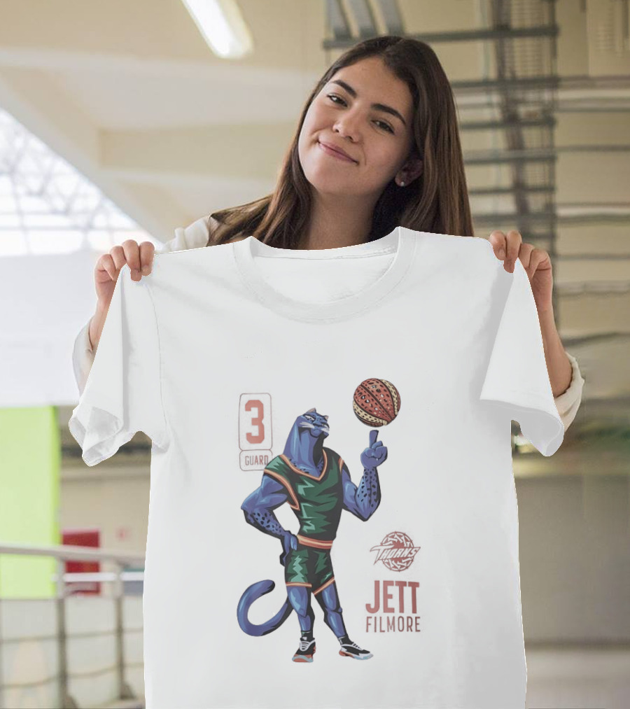 Jett Fillmore Thorns Basketball Blue Panther Character With Number 3 T-Shirt