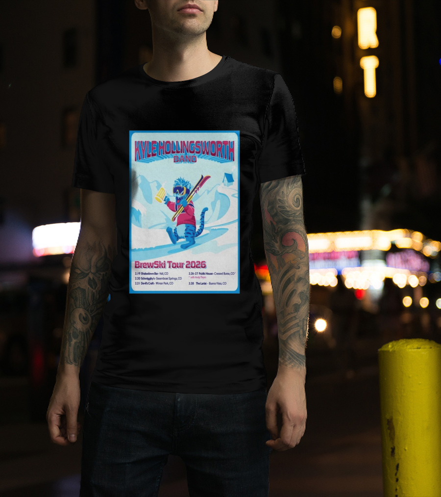 Kyle Hollingsworth Band Brewski Tour 2026 Vail Steamboat Springs Winter Park Crested Butte Buena Vista T-Shirt