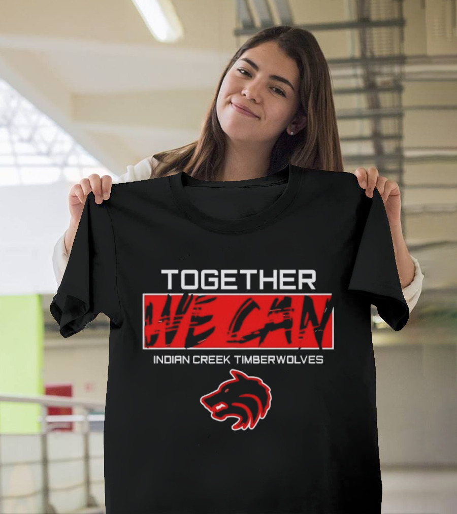 Together We Can Indian Creek Timberwolves Wolf Head T-Shirt