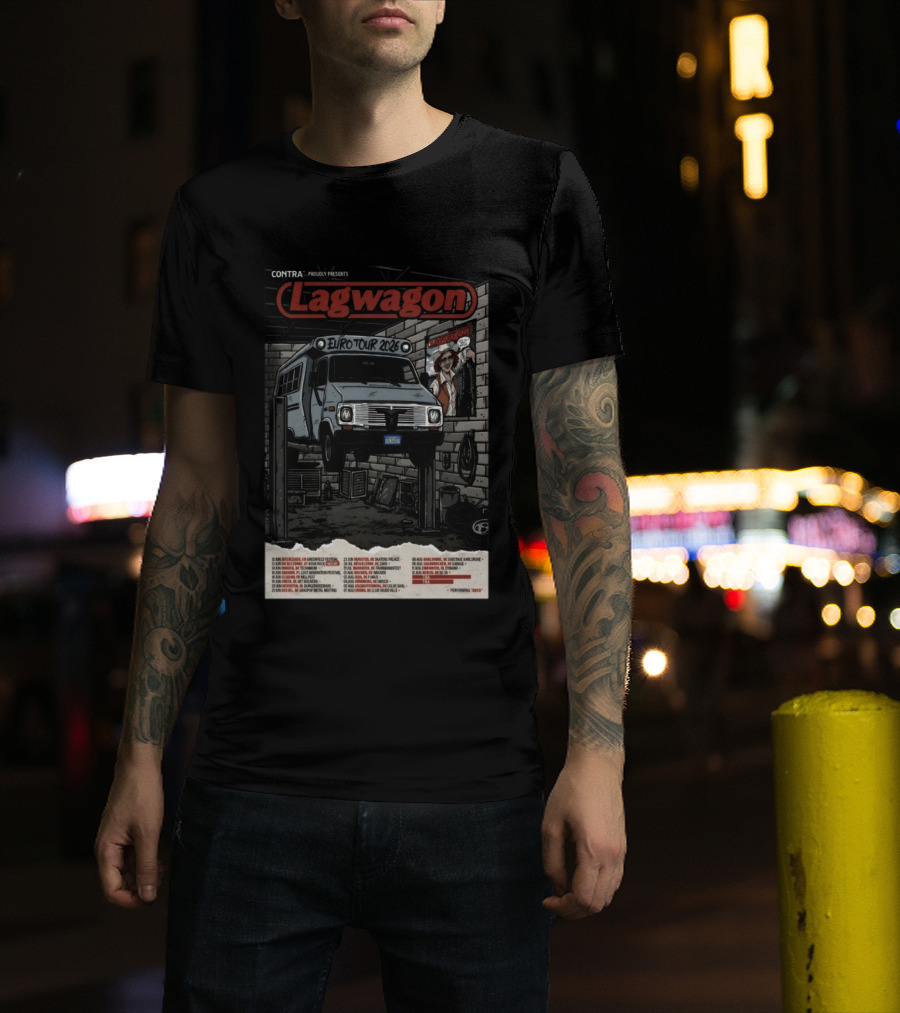 Lagwagon Euro Tour 2026 Contra Presents Europe Dates T-Shirt