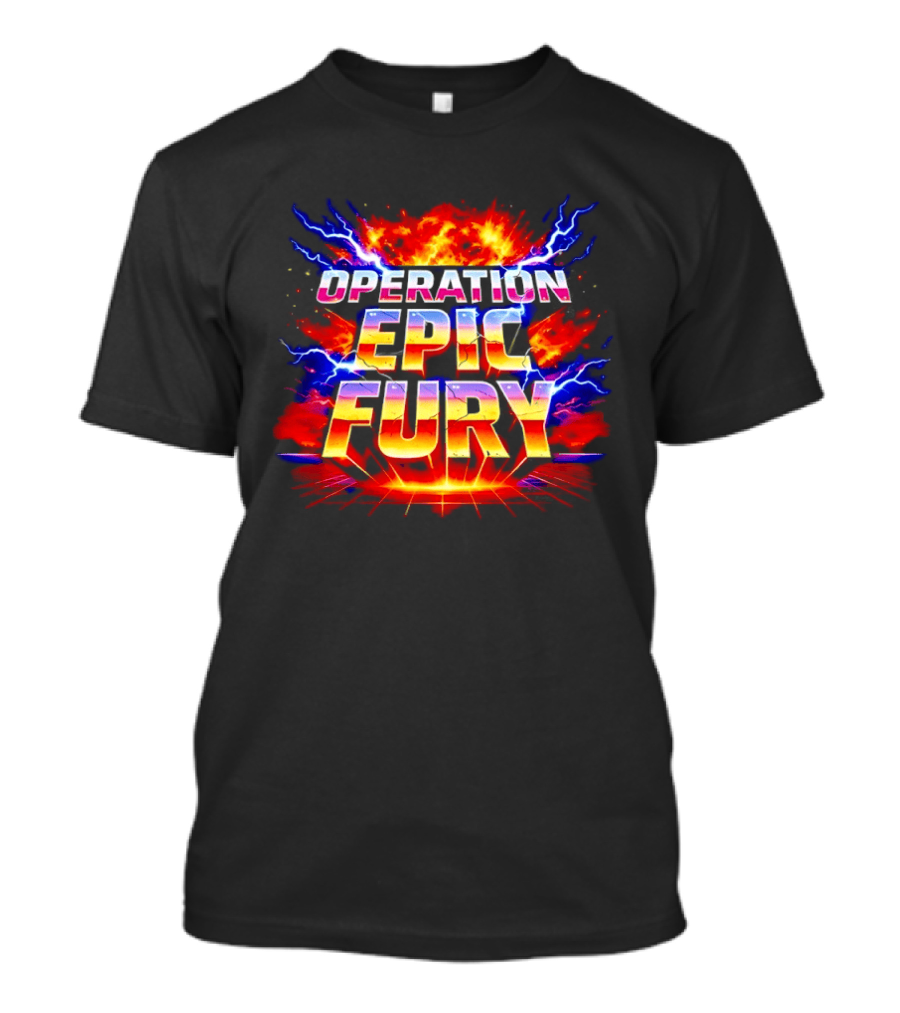 Patriotic USA Operation Epic Fury Lightning Burst T-Shirt