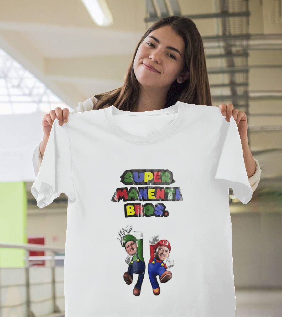 Super Manenti Bros Retro Gaming Adventure T-Shirt