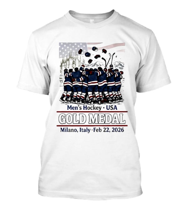 Men's Hockey USA Gold Medal Milano Italy February 22 2026 T-Shirt