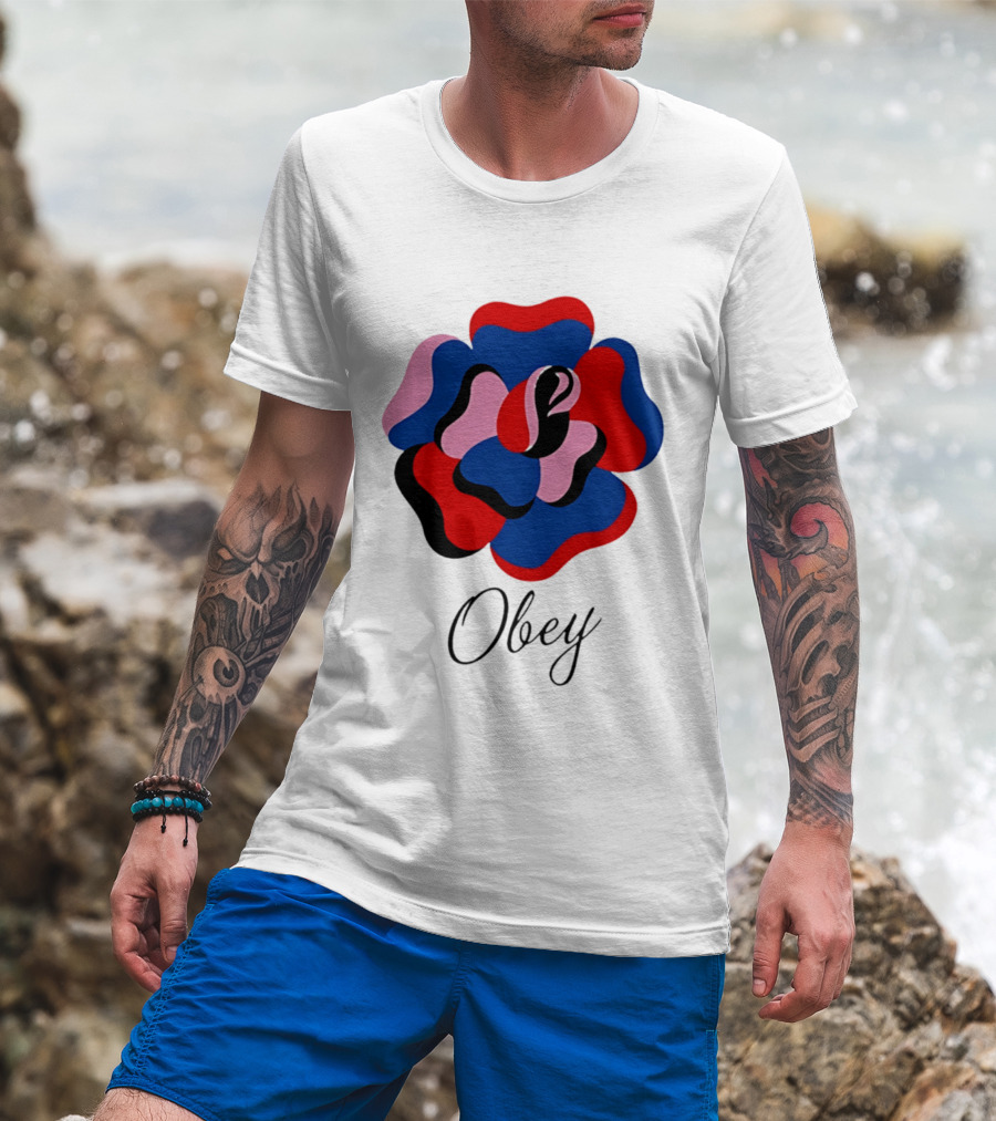 Obey Paper Rose Multi Color Artful Blossom T-Shirt