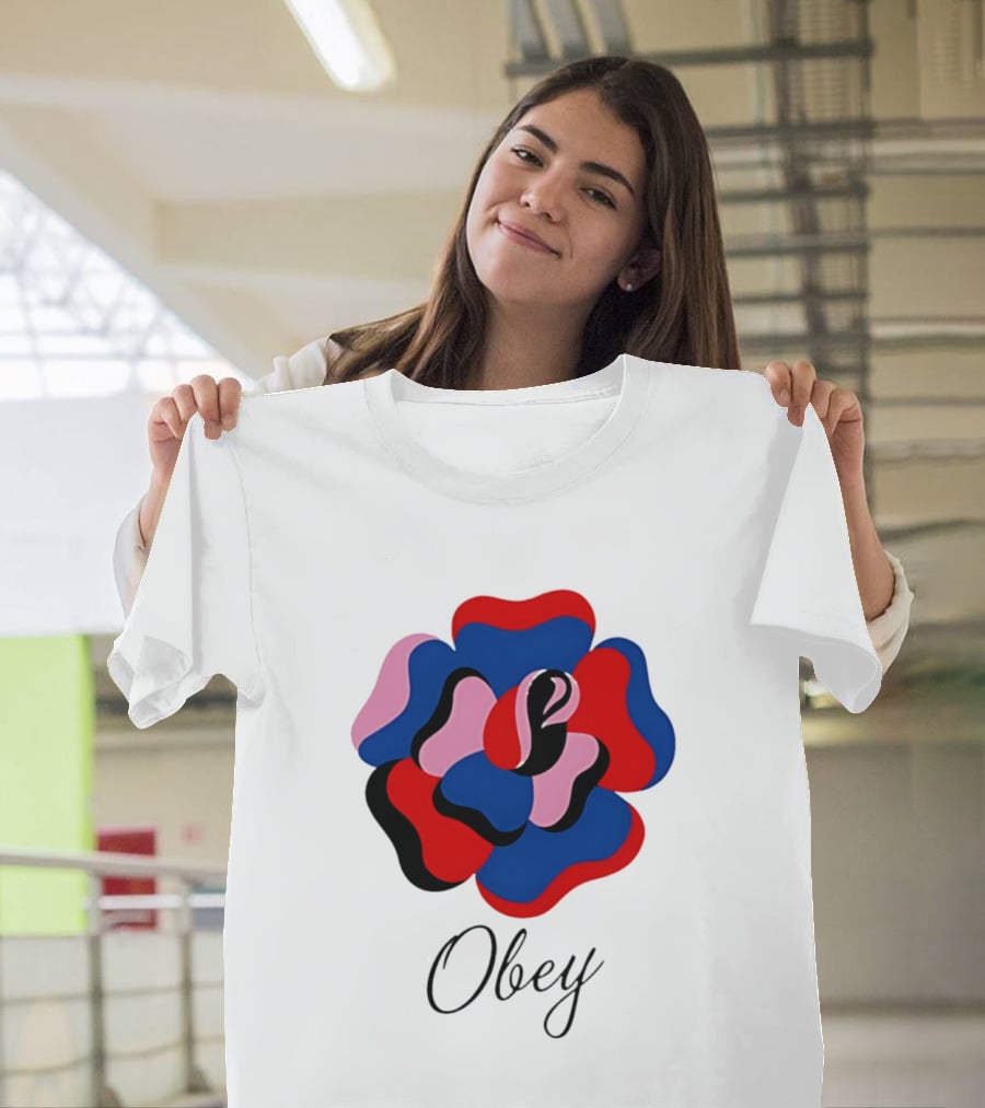 Obey Paper Rose Multi Color Artful Blossom T-Shirt