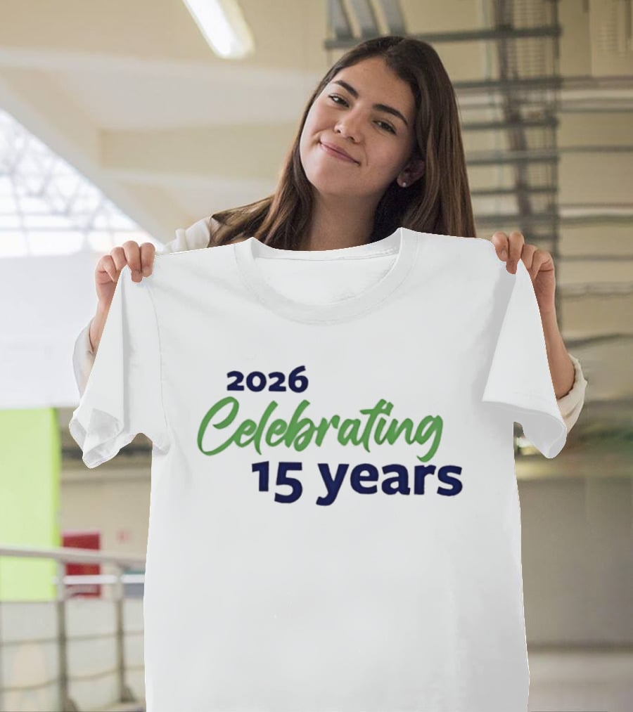 2026 Celebrating 15 Years Anniversary Celebration T-Shirt