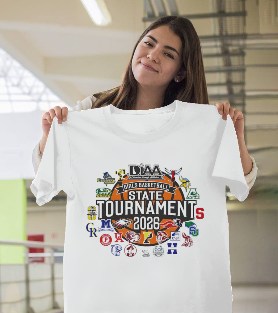 DIAA Girls Basketball State Tournament 2026 Central Ducks Vikings Panthers Lions Cougars Ravens Logos T-Shirt