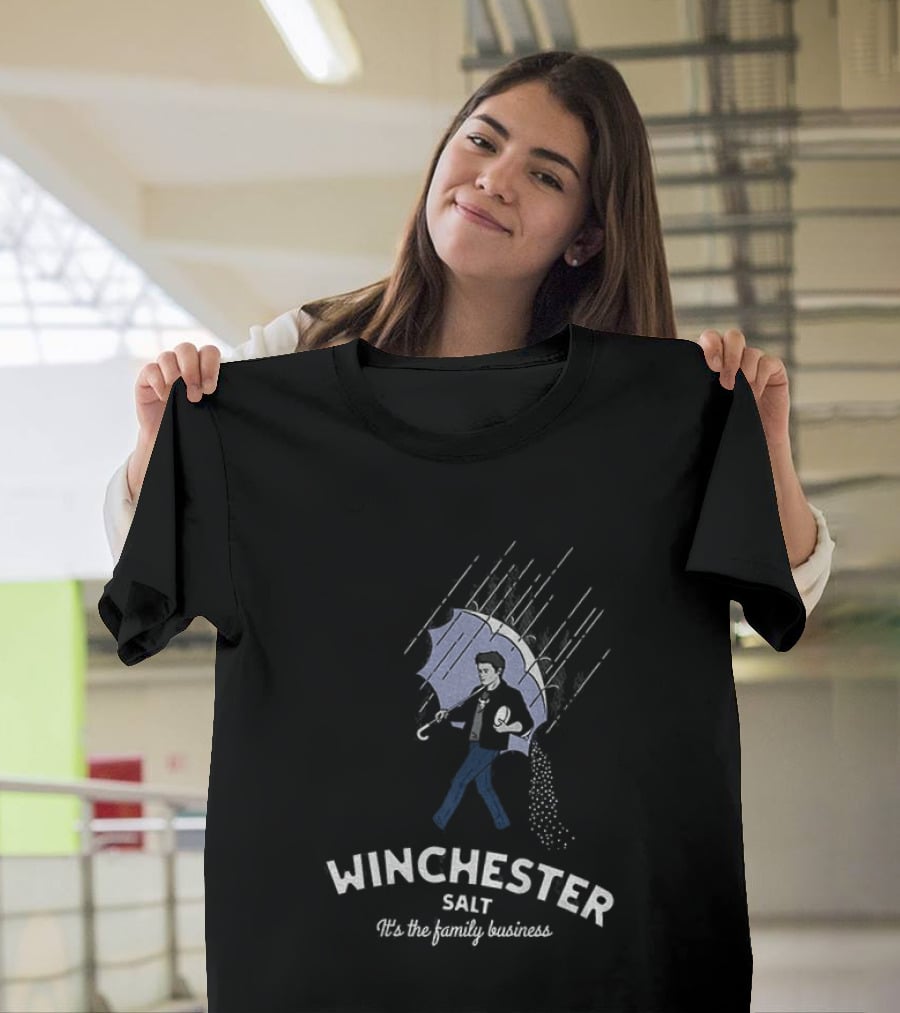 Winchester Salt It's The Family Business Umbrella Rain Scene T-Shirt