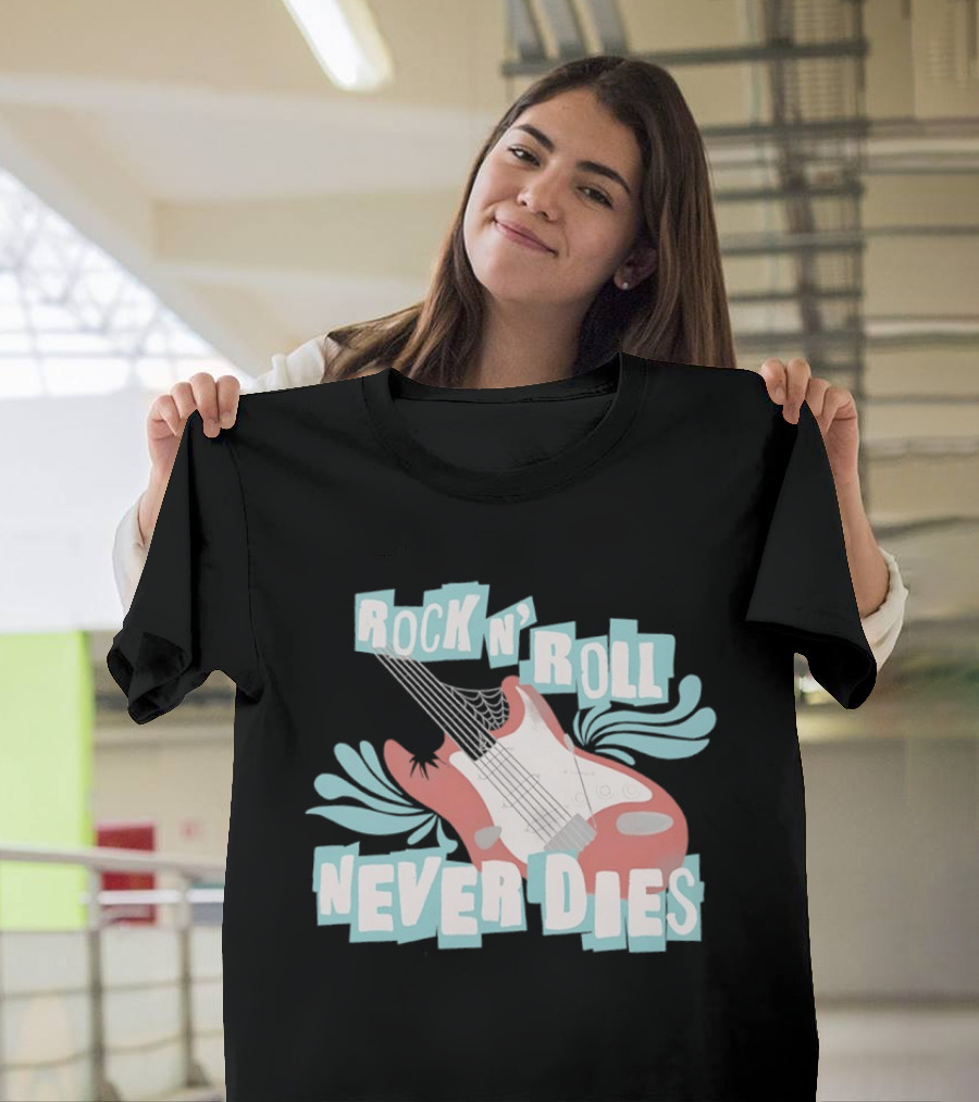 Rock N' Roll Never Dies Electric Guitar T-Shirt