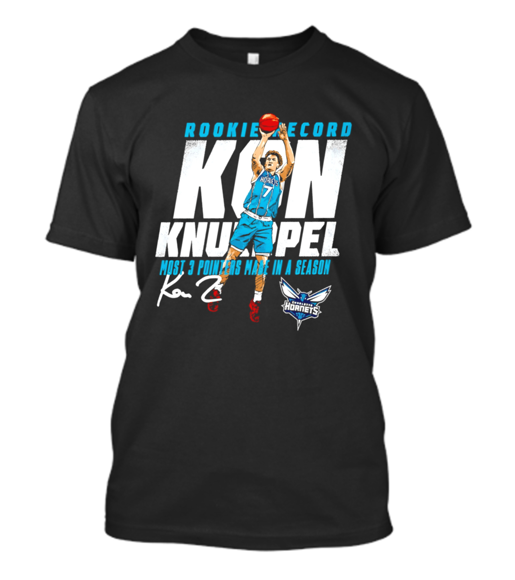 Kon Knueppel Charlotte Hornets Rookie Record Most 3 Pointers Made In A Season T-Shirt