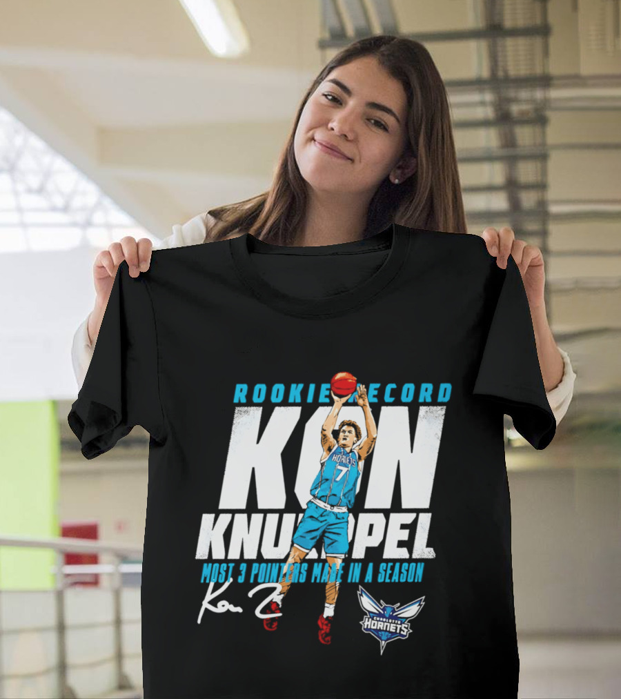 Kon Knueppel Charlotte Hornets Rookie Record Most 3 Pointers Made In A Season T-Shirt