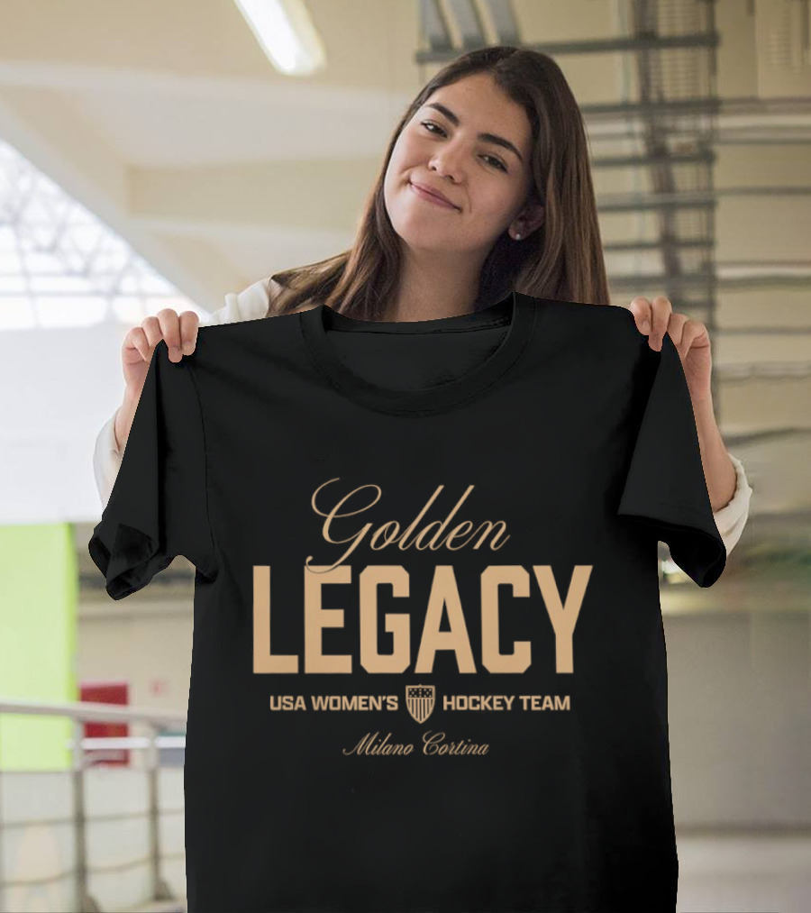 Golden Legacy USA Women's Hockey Team Milena Erking 2026 T-Shirt