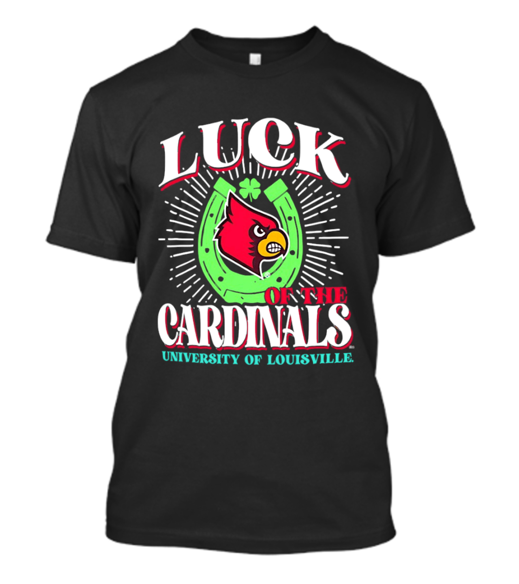 Luck Of The Cardinals University Of Louisville Horseshoe Bird T-Shirt
