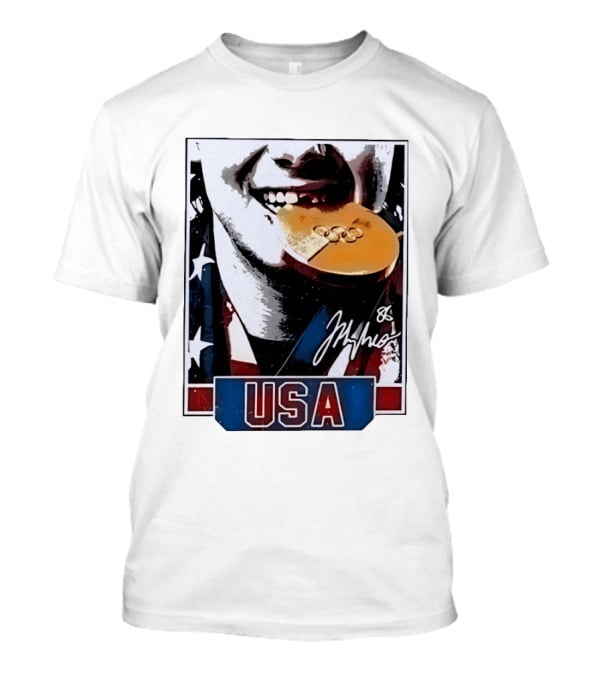 USA Gold Medal Hockey Jack Hughes Autograph 88 T-Shirt