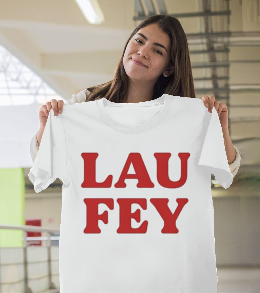 Laufey Music LAU FEY Text Bold Red Styling T-Shirt