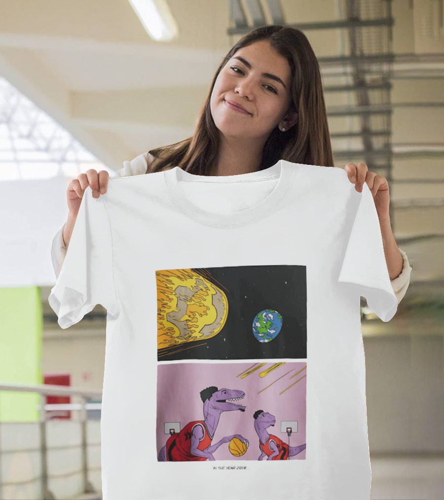 LeBron James Raptors Dinosaurs Meteor Basketball 2018 T-Shirt